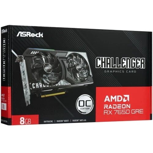 Видеокарта ASRock (RX7650GRE CL 8GO) Radeon RX 7650 GRE 8GB Challenger OC