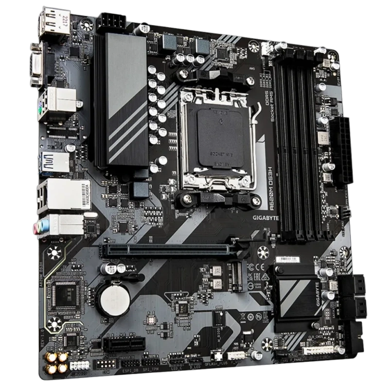 Материнская плата Gigabyte A620M DS3H x кабель SATA, документация, задняя планка