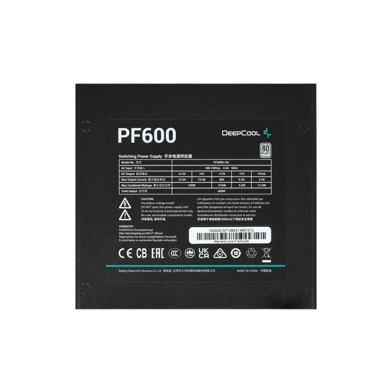 Блок питания Deepcool 600W PF600 (R-PF600D-HA0B-WDEU)