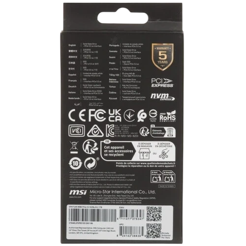 Твердотельный накопитель MSI 1000 Gb SPATIUM M560 (S78-440L0F0-P83) BOX