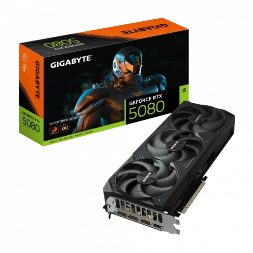 Видеокарта Gigabyte (GV-N5080WF3OC-16GD) GeForce RTX 5080 16GB WINDFORCE OC SFF