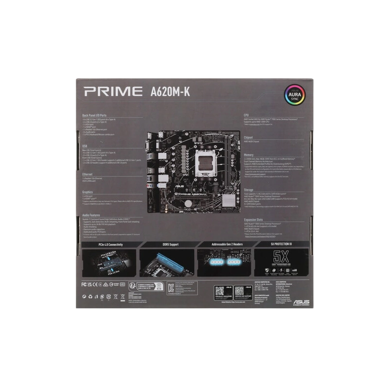 Материнская плата ASUS PRIME A620M-K (90MB1F40-M0EAY0)
