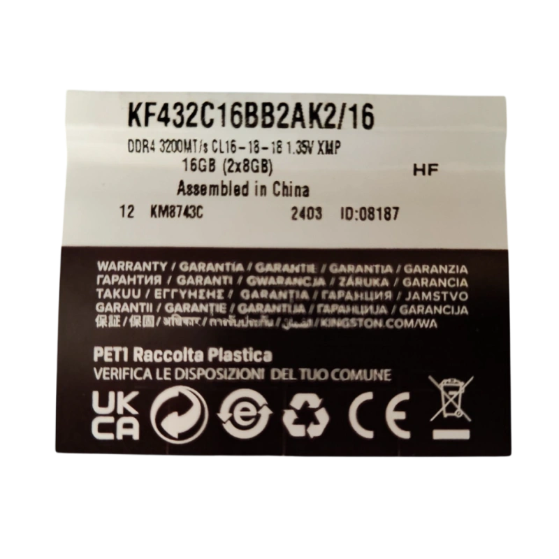 Оперативная память 16 Gb 3200 MHz Kingston FURY Beast RGB XMP Black (KF432C16BB2AK2/16)