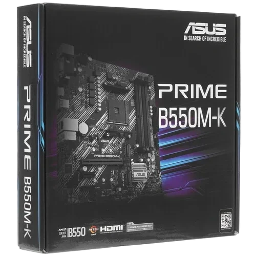 Материнская плата ASUS PRIME B550M-K (90MB14V0-M0EAY0) 2 x кабель SATA, диск с ПО, документация, задняя планка