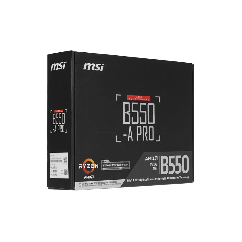 Материнская плата MSI B550-A PRO 2 x кабель SATA, диск с ПО, документация, задняя планка