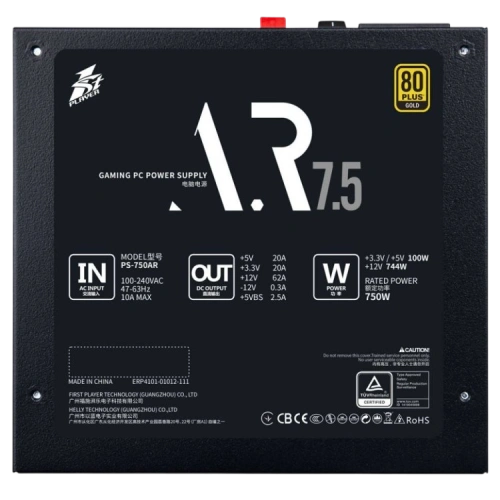 Блок питания 1STPLAYER 750W AR Black (PS-750AR)