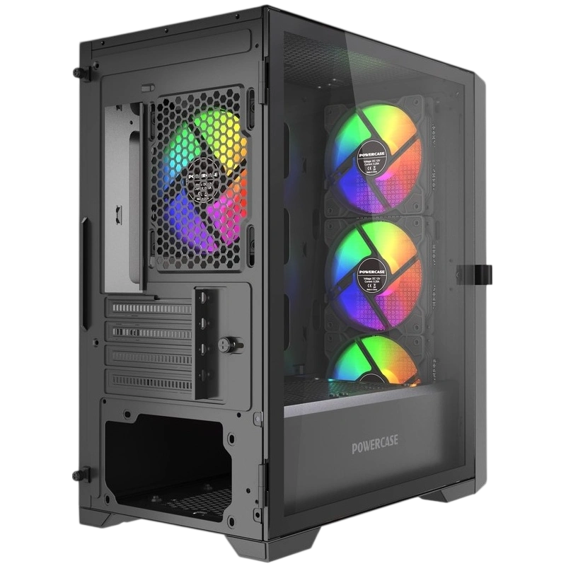 Компьютерный корпус Powercase ByteFlow Micro LE ARGB Black (CAMBFB-A4-LE)