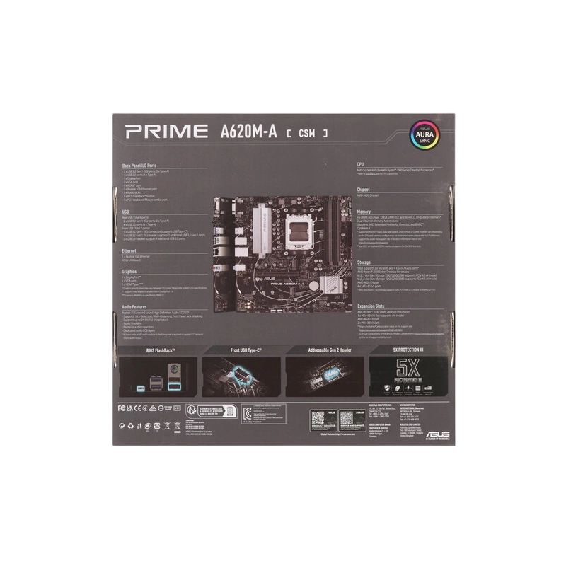 Материнская плата ASUS PRIME A620M-A-CSM (90MB1F10-M0EAYC)
