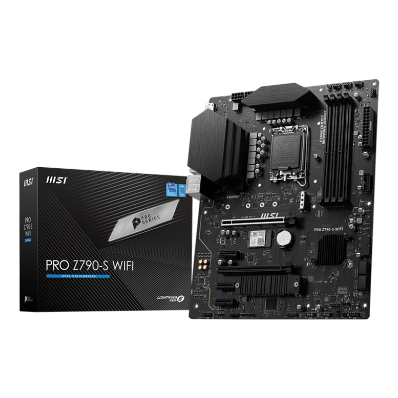 Материнская плата MSI PRO Z790-S WIFI 2 x кабель SATA, антенна Wi-Fi, документация, задняя планка, крепеж для разъема M.2