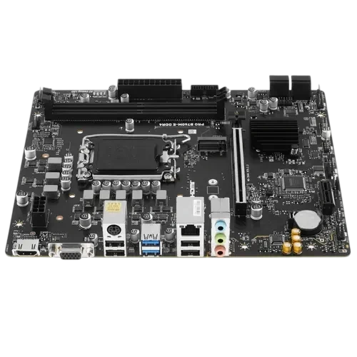 Материнская плата MSI PRO B760M-E DDR4 документация, задняя планка, кабель SATA, крепеж для разъема M.2