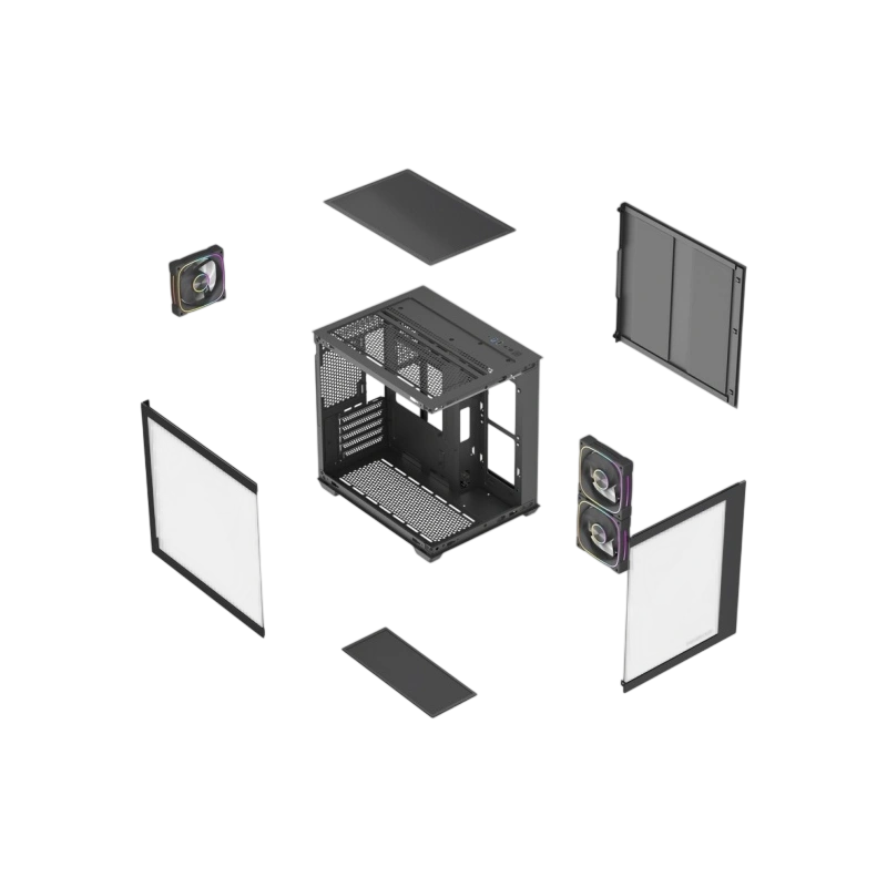 Компьютерный корпус Powercase Vision Micro M5CB TG ARGB Black (CVMM5CHB-A3)
