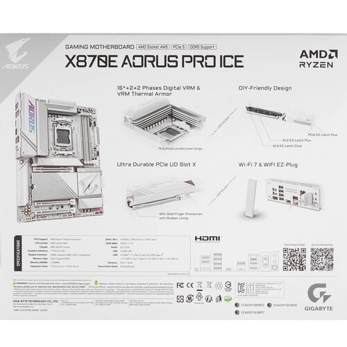 Материнская плата Gigabyte X870E AORUS PRO ICE