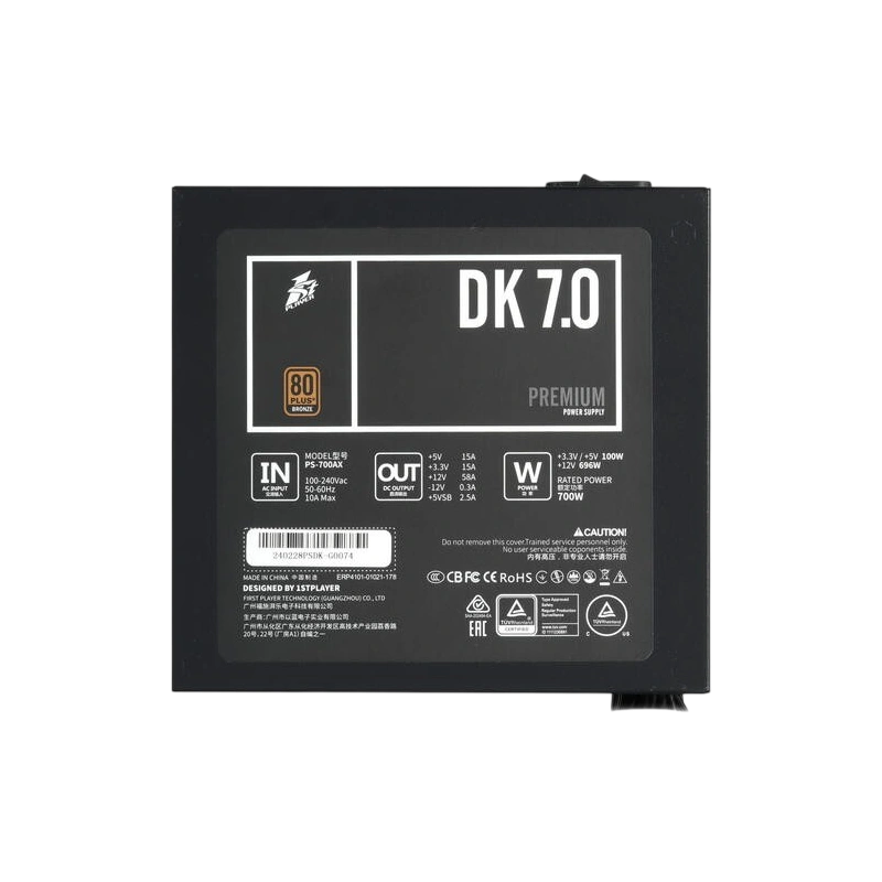 Блок питания 1STPLAYER 700W DK PREMIUM Black (PS-700AX)