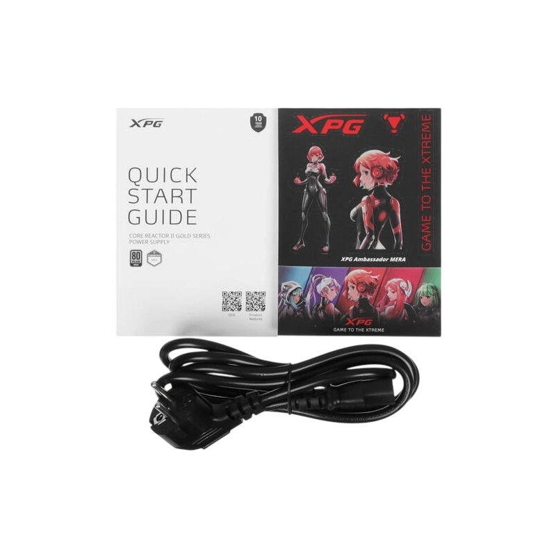 Блок питания ADATA XPG 850W CORE REACTOR II White (COREREACTORII850G-WHCEU) 16 Pin (PCIe 5.0 Connector Cable Details) документация, комплект кабелей