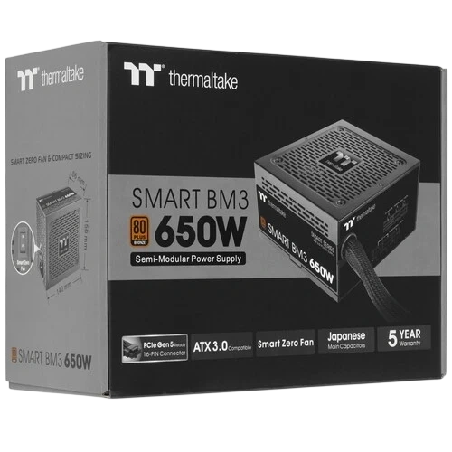 Блок питания Thermaltake 650W Smart BM3 0550 (PS-SPD-0650MNFABE-3) 16 Pin (PCIe 5.0 Connector Cable Details)