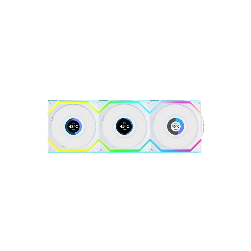 Комплект вентиляторов для корпуса Lian Li UNI FAN SL WIRELESS LCD 120 Reverse Blade ARGB White (G99.12RSLLCD1W3W.R0)