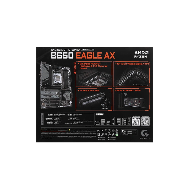 Материнская плата Gigabyte B650 EAGLE AX 2 x кабель SATA, антенна Wi-Fi, документация