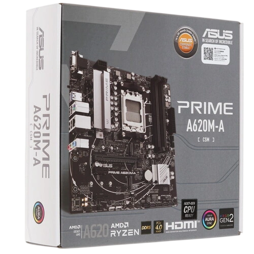 Материнская плата ASUS PRIME A620M-A-CSM (90MB1F10-M0EAYC) x кабель SATA, документация, задняя планка