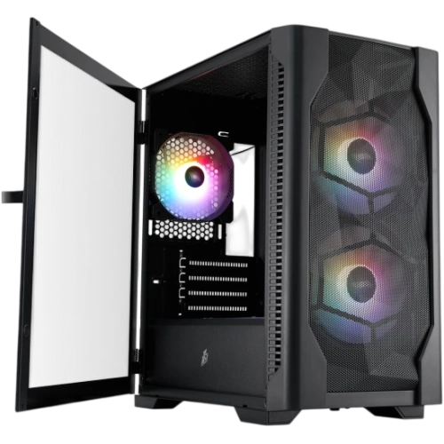 Компьютерный корпус 1STPLAYER DK D4-M FRGB Black (D4-M-BK-2F1P-1F1)
