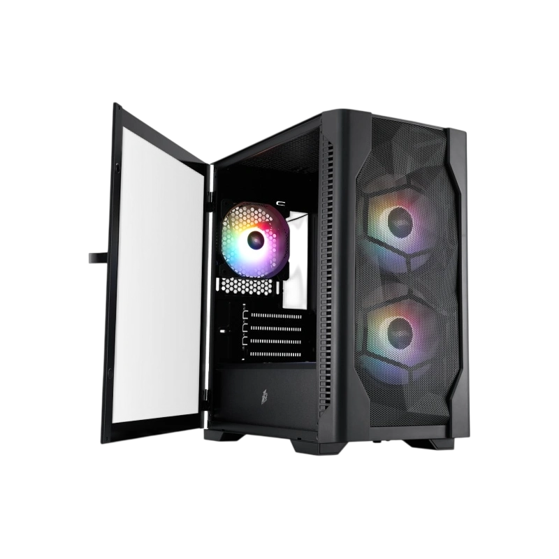 Компьютерный корпус 1STPLAYER DK D4-M FRGB Black (D4-M-BK-2F1P-1F1)