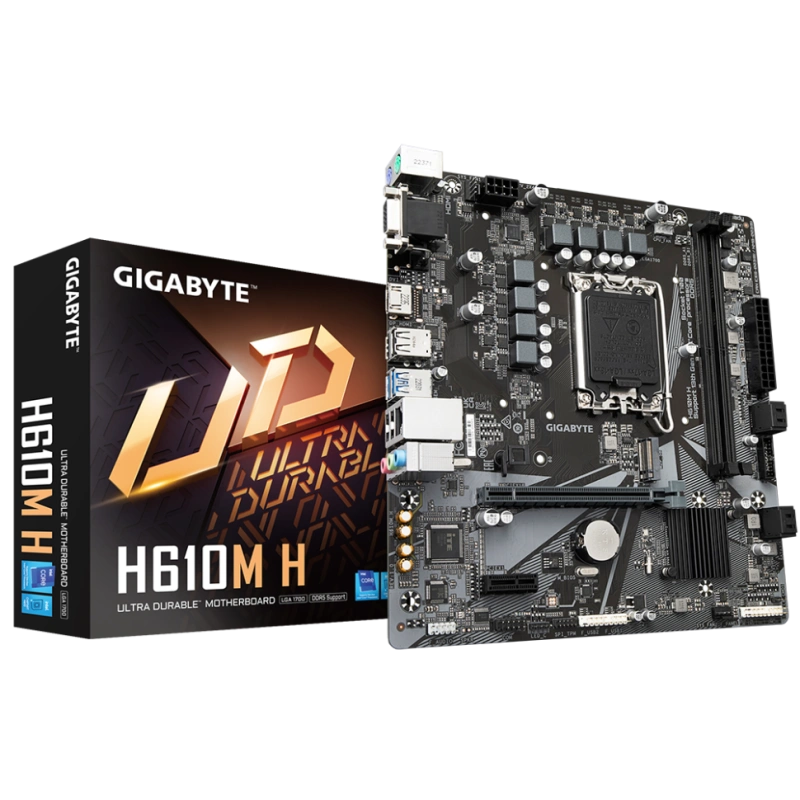 Материнская плата Gigabyte H610M H 2 x кабель SATA, документация, задняя планка