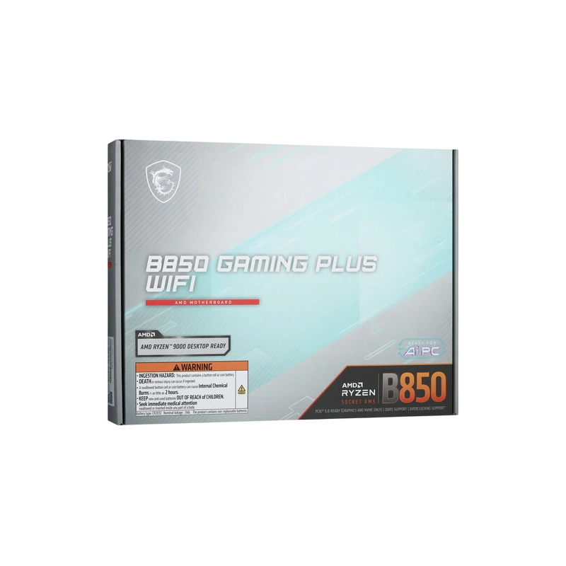 Материнская плата MSI B850 GAMING PLUS WIFI EZ M.2 Clip 2 Remover, антенна WiFi, документация, кабель SATA