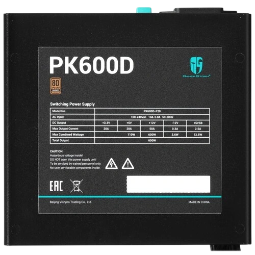 Блок питания Deepcool 600W PK600D (R-PK600D-FA0B-EU) документация