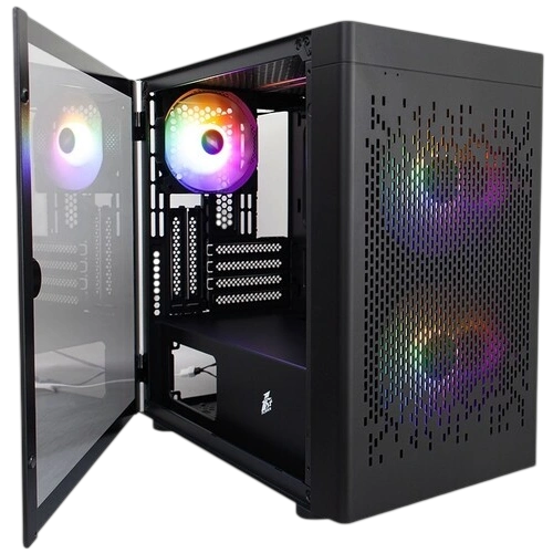 Компьютерный корпус 1STPLAYER DK D3-B LED Black (D3-B-BK-2F1P-1F1)
