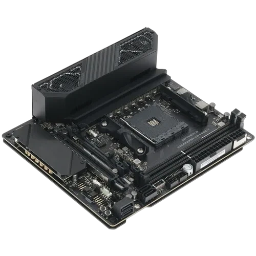 Материнская плата ASUS ROG CROSSHAIR VIII IMPACT 4 x кабель SATA, антенна Wi-Fi, диск с ПО, модуль SO-DIMM.2, удлинитель для ARGB, удлинитель для RGB