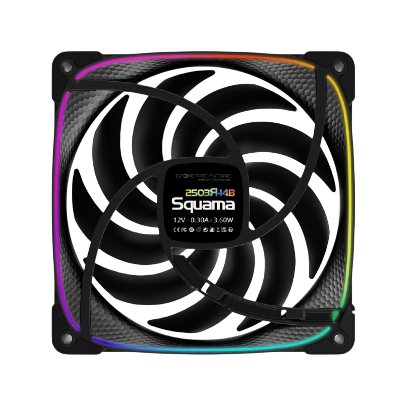 Вентилятор для корпуса Geometric Future Squama 2503RB-14 Reverse ARGB Black (1F2503R114000) комплект крепежа
