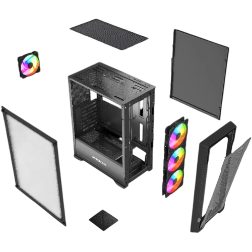 Компьютерный корпус Powercase Mistral X4B FRGB TG Black (CMXB-L4)