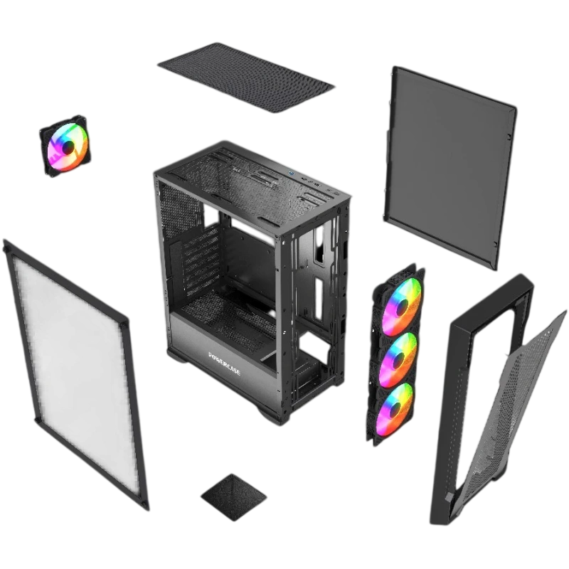 Компьютерный корпус Powercase Mistral X4B FRGB TG Black (CMXB-L4)