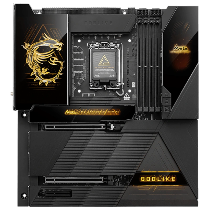 Материнская плата MSI MEG Z890 GODLIKE 4 x кабель SATA, EZ M.2 Clip 2 Remover, антенна WiFi, документация, карта расширения M.2 Xpander-Z, карта расширения THUNDERBOLTM5, комплект наклеек, флешка с ПОещё