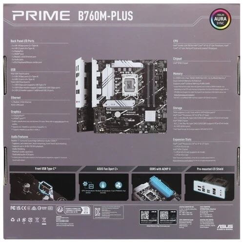 Материнская плата ASUS PRIME B760M-PLUS (90MB1GY0-M0EAY0)