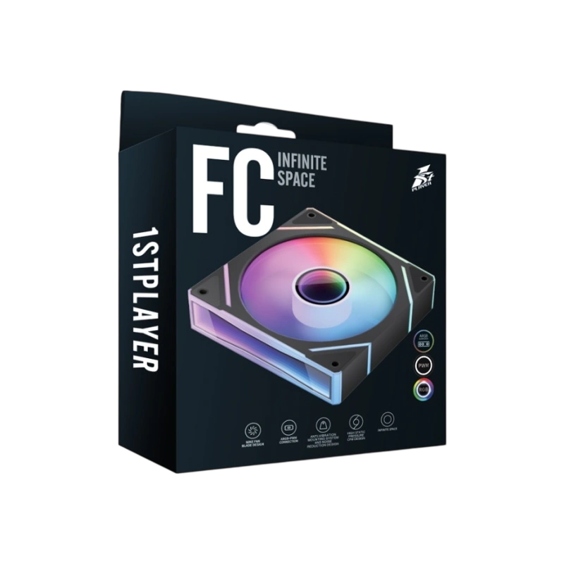 Вентилятор для корпуса 1STPLAYER FC(AP) ARGB Black FC(AP)-BK-1IN1