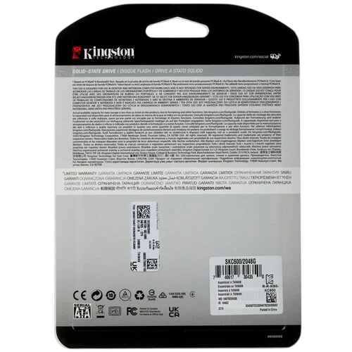 Твердотельный накопитель Kingston 2000 Gb KC600 (SKC600/2048G)