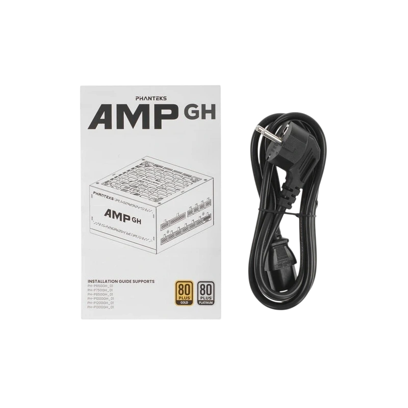 Блок питания PHANTEKS 1000W AMP GH (PH-P1000GR_BK01) 16 Pin (PCIe 5.1 Connector Cable Details) документация, комплект кабелей, комплект крепежа