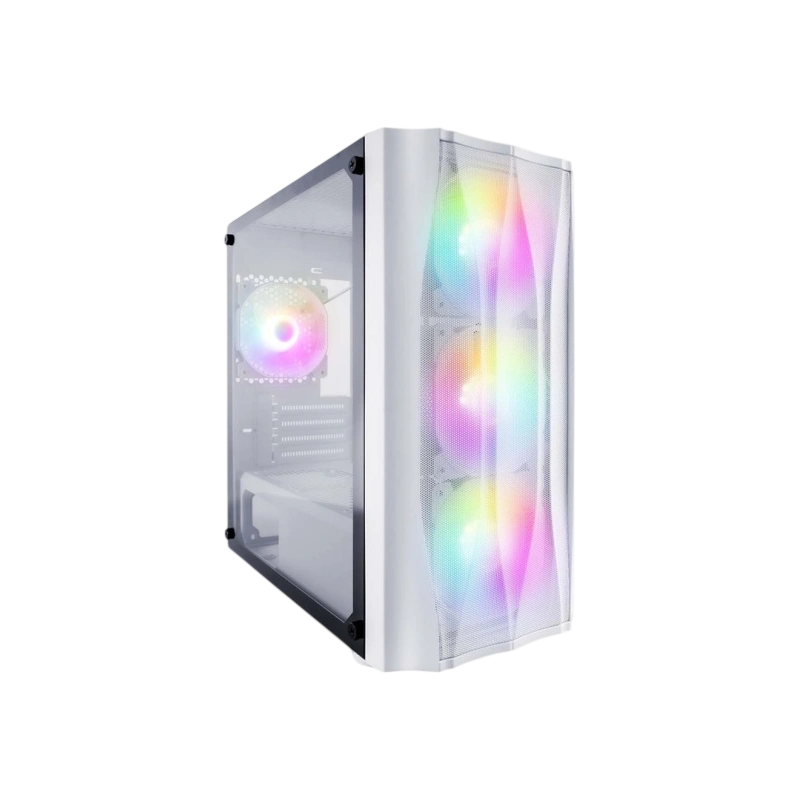 Компьютерный корпус 1STPLAYER FIREBASE X3-M TG LED White (X3-M-WH-4F1-W)