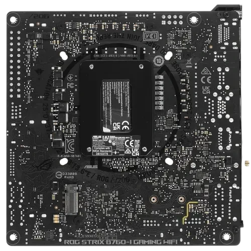 Материнская плата ASUS ROG STRIX B760-I GAMING WIFI (90MB1D90-M0EAY0) антенна Wi-Fi, брелок, документация, комплект наклеек, крепеж для разъема M.2, стяжки для кабелей