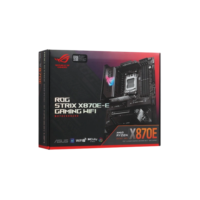 Материнская плата ASUS ROG STRIX X870E-E GAMING WIFI (90MB1IB0-M0EAY0) 2 x кабель SATA, антенна WiFi, брелок, комплект наклеек, стяжки для кабелей