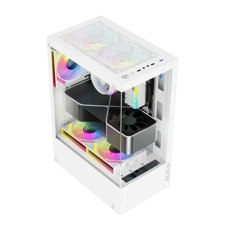 Компьютерный корпус ALSEYE Spider-W (5 fans ARGB) TG White
