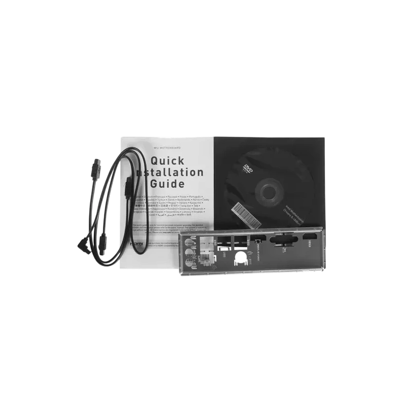 Материнская плата MSI PRO H610M-G DDR4 2 x кабель SATA, диск с ПО, документация, задняя планка