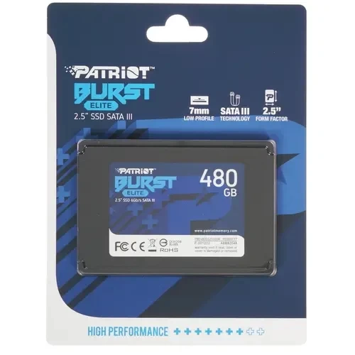 Твердотельный накопитель Patriot 480 Gb BURST E (PBE480GS25SSDR) BOX