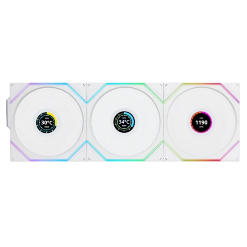 Комплект вентиляторов для корпуса Lian Li UNI FAN TL WIRELESS LCD 120 Reverse Blade White (G99.12RTLLCD1W3W.R0)