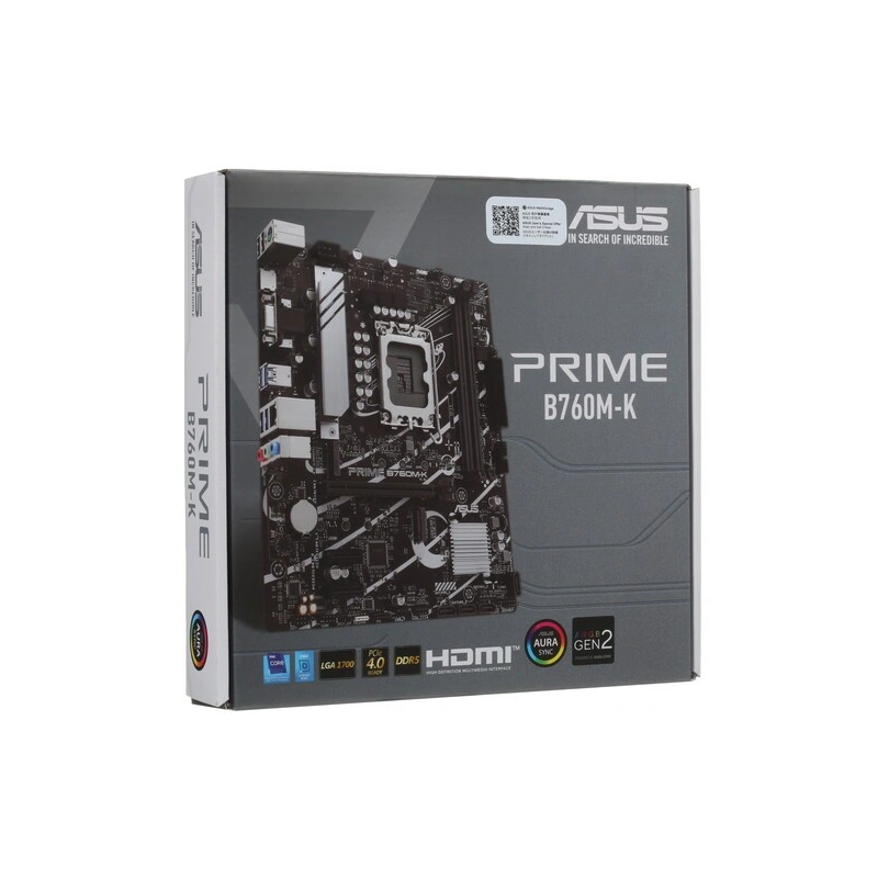 Материнская плата ASUS PRIME B760M-K (90MB1FI0-M1EAY0) 2 x кабель SATA, документация, задняя планка