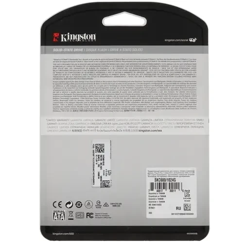 Твердотельный накопитель Kingston 1024 Gb KC600 (SKC600/1024G)