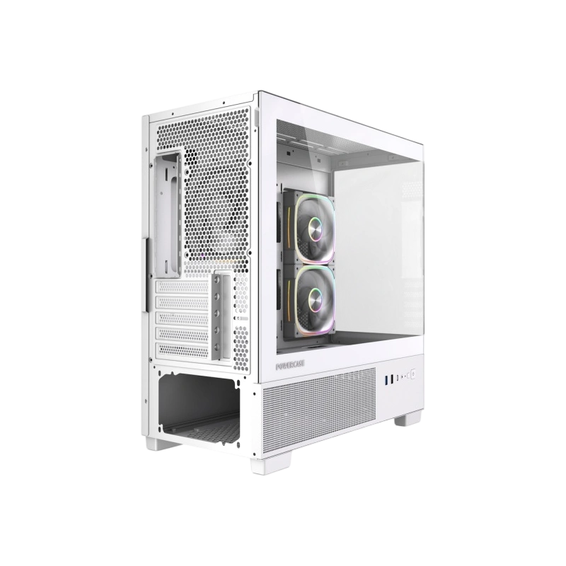 Компьютерный корпус Powercase Vision Micro S4W TG ARGB White (CVMMSHW-A3)