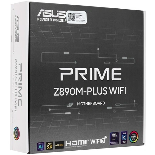 Материнская плата ASUS PRIME Z890M-PLUS WIFI (90MB1J80-M0EAY0) 2 x кабель SATA, антенна Wi-Fi, документация, крепеж для разъема M.2