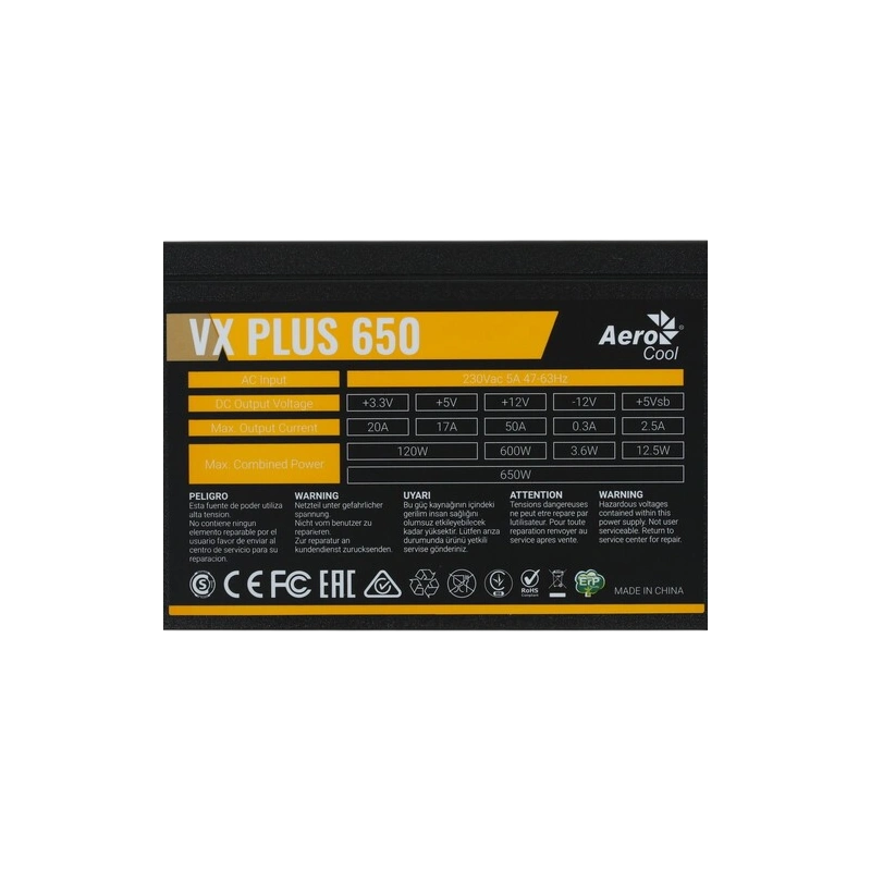 Блок питания Aerocool 650W VX-650 PLUS