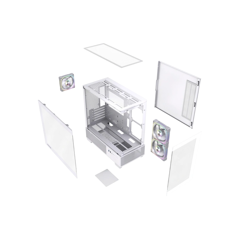 Компьютерный корпус Powercase Vision Micro S4W TG ARGB White (CVMMSHW-A3)